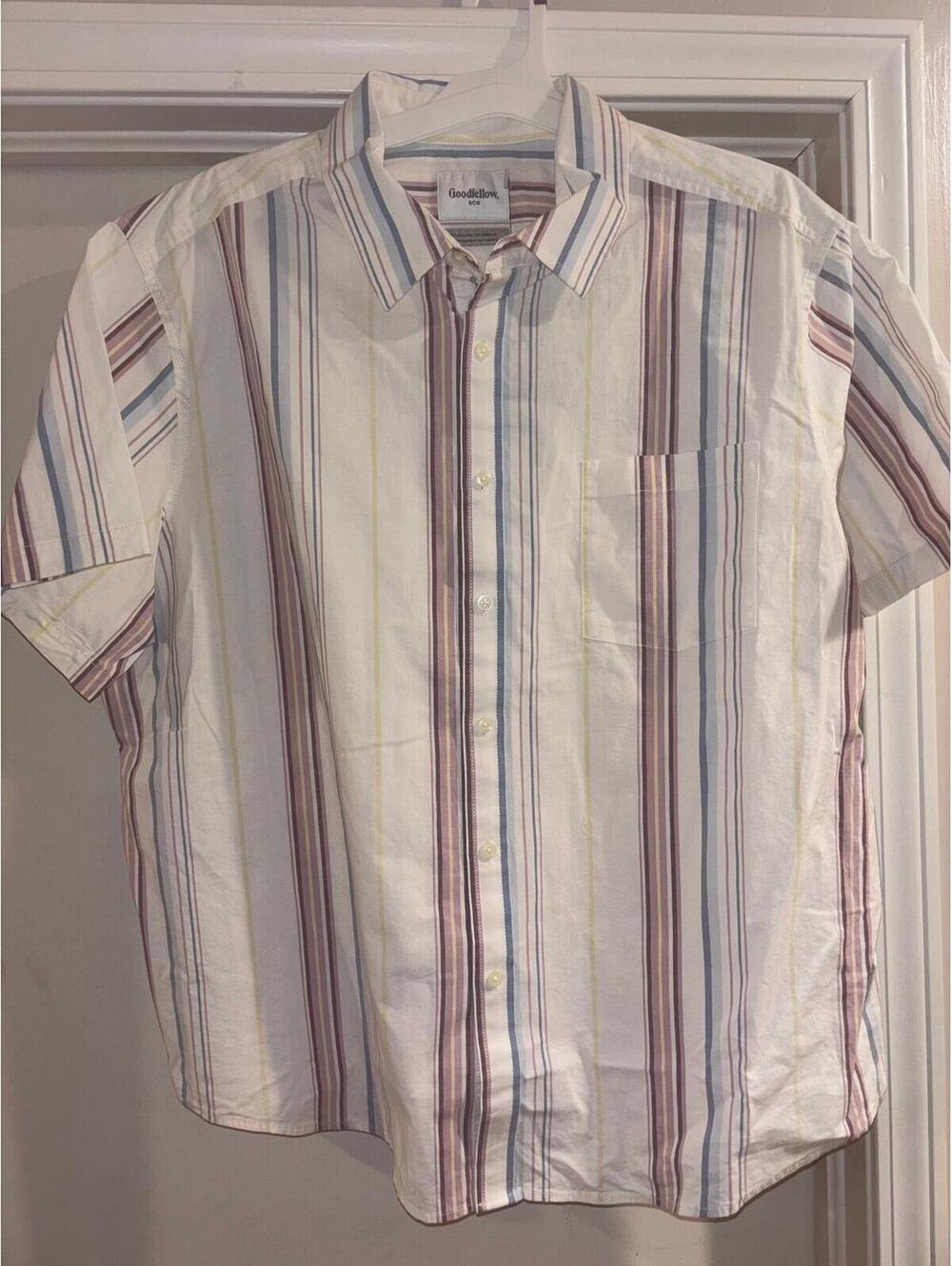 Goodfellow & Co Vacay Collection Striped Button Up Shirt Medium NWT